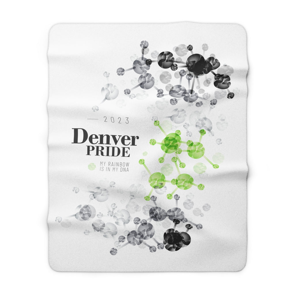 SHAVA CO Agender Flag 2023 Pride, Denver Sherpa Fleece Blanket - My Rainbow Is In My DNA Printify