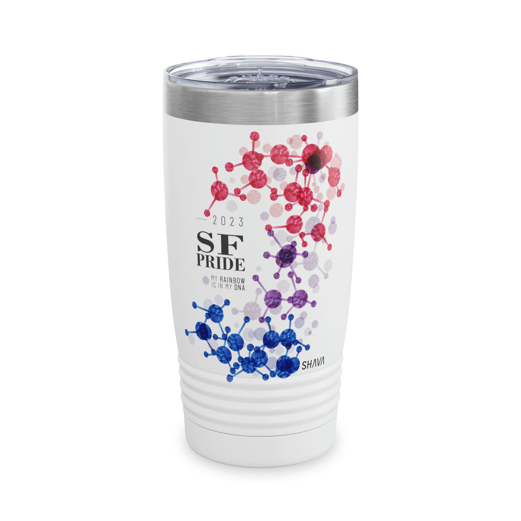 SHAVA CO Bisexual Flag 2023 Pride, San Francisco Ringneck Tumbler 20oz - My Rainbow Is In My DNA Printify