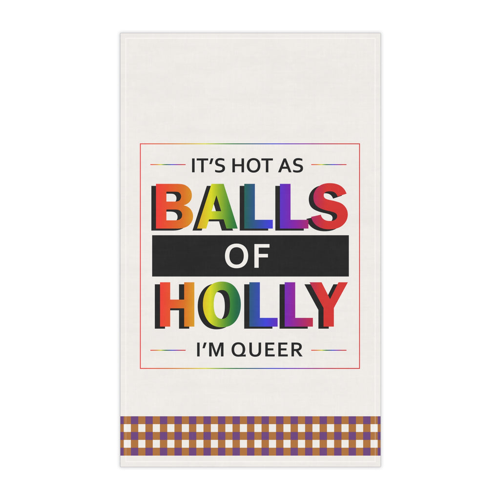 Christmas LGBTQ  Kitchen Towel -Balls Of Holly Printify