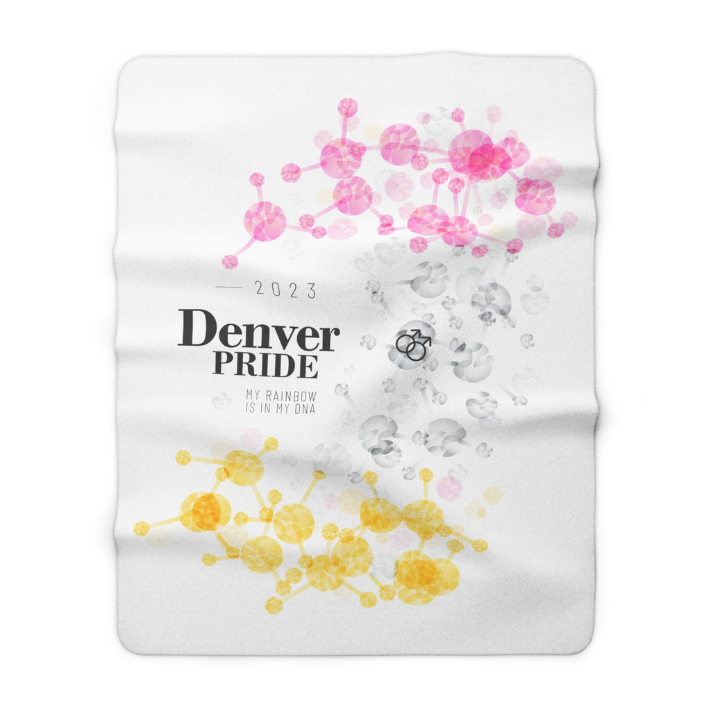 SHAVA CO Twink Flag 2023 Pride, Denver Sherpa Fleece Blanket - My Rainbow Is In My DNA Printify