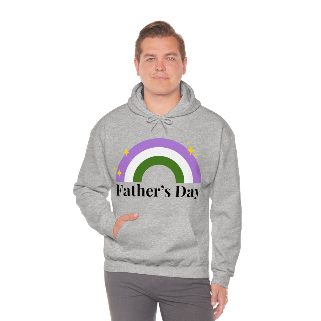 SHAVA CO Genderqueer Flag, Unisex Heavy Blend™ Hooded Sweatshirt - Father's Day Printify