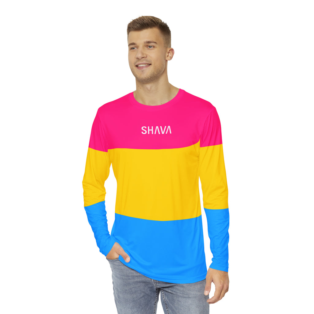 SHAVA CO Pansexual Flag Long Sleeve Shirt Unisex Size Printify