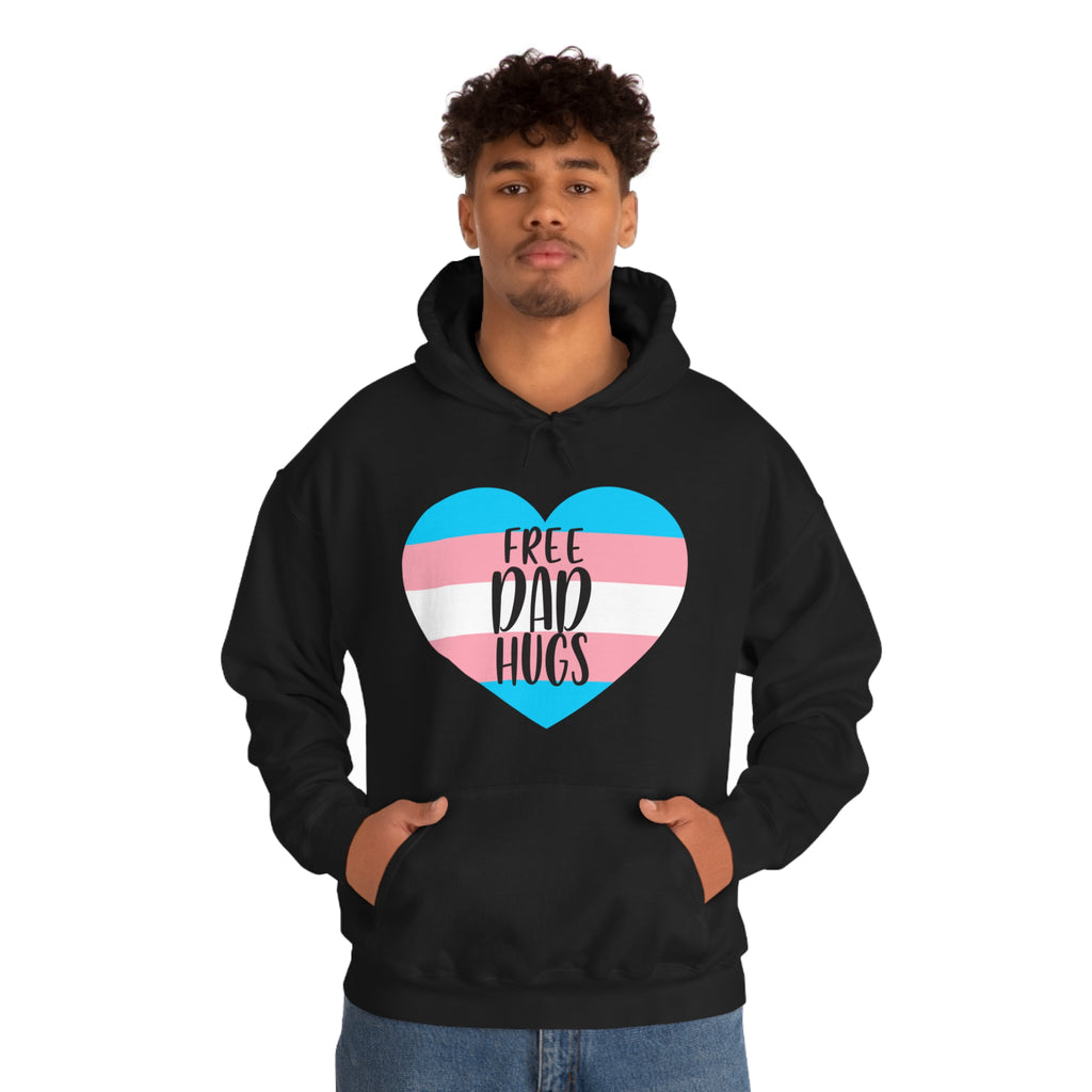 SHAVA CO Transgender Flag, Unisex Heavy Blend™ Hooded Sweatshirt - Free Dad Hugs Printify