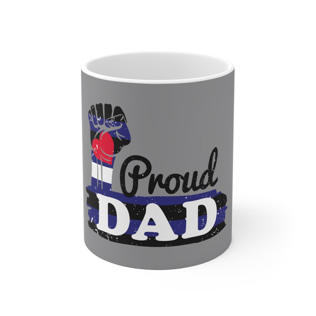 Leather Pride Flag Ceramic Mug - Proud Dad Printify