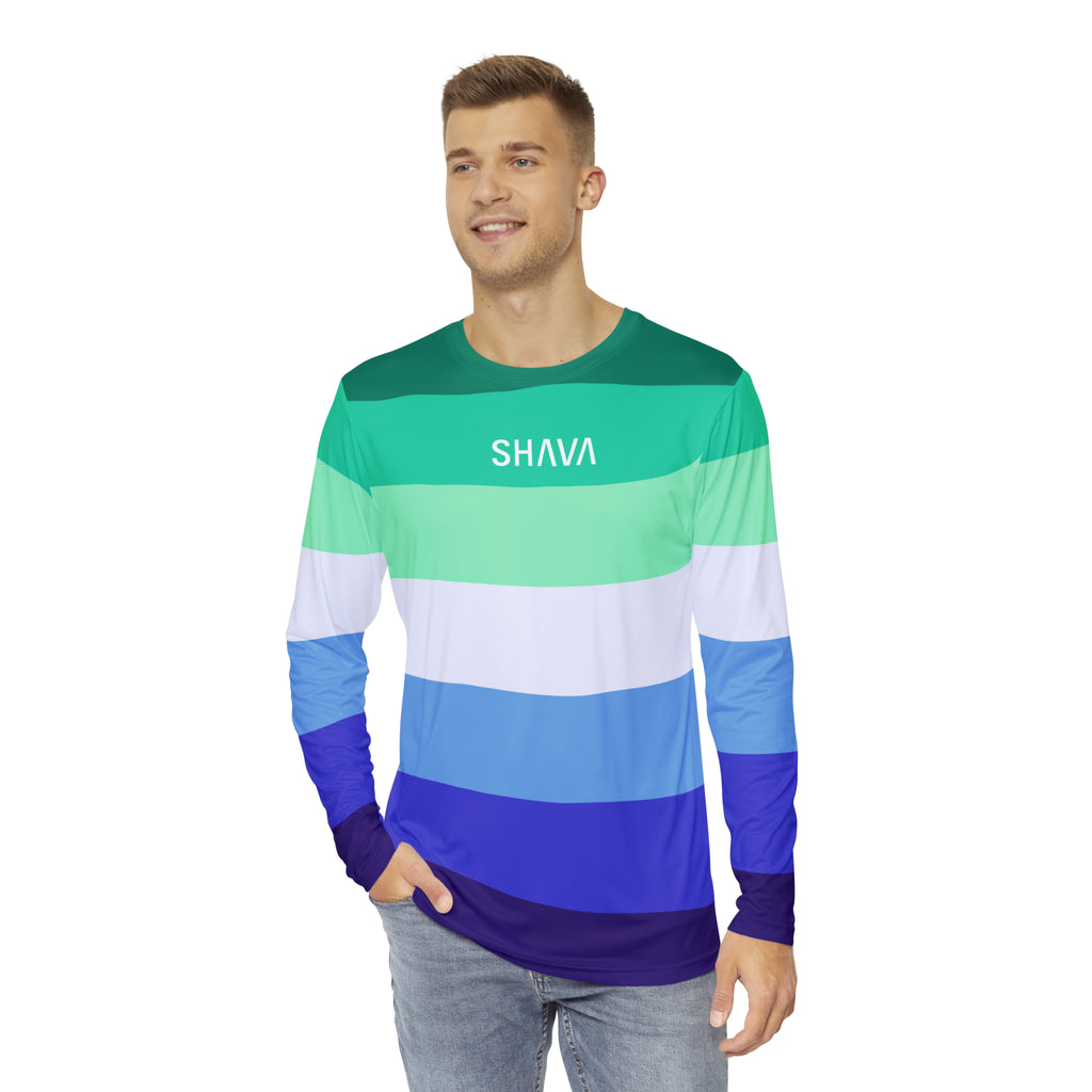 SHAVA CO Gay Flag Long Sleeve Shirt Unisex Size Printify