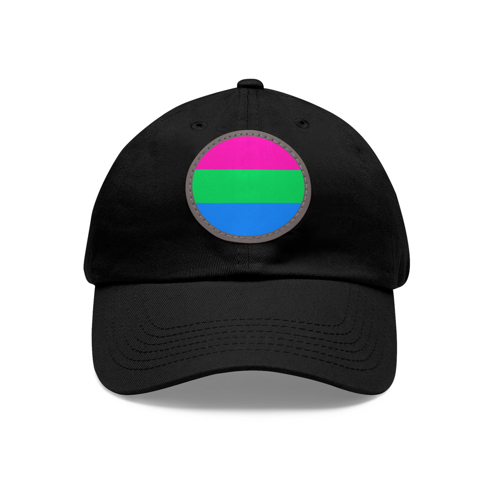 SHAVA CO Polysexual Flag Dad Hat with Leather Patch (Round) Printify