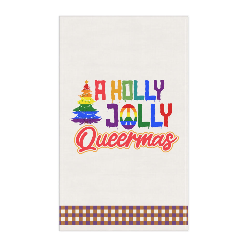 Christmas LGBTQ  Kitchen Towel - A Holly Jolly Quermas Printify