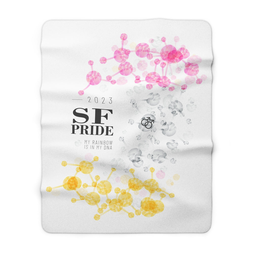 SHAVA CO Twink Flag 2023 Pride, San Francisco Sherpa Fleece Blanket - My Rainbow Is In My DNA Printify