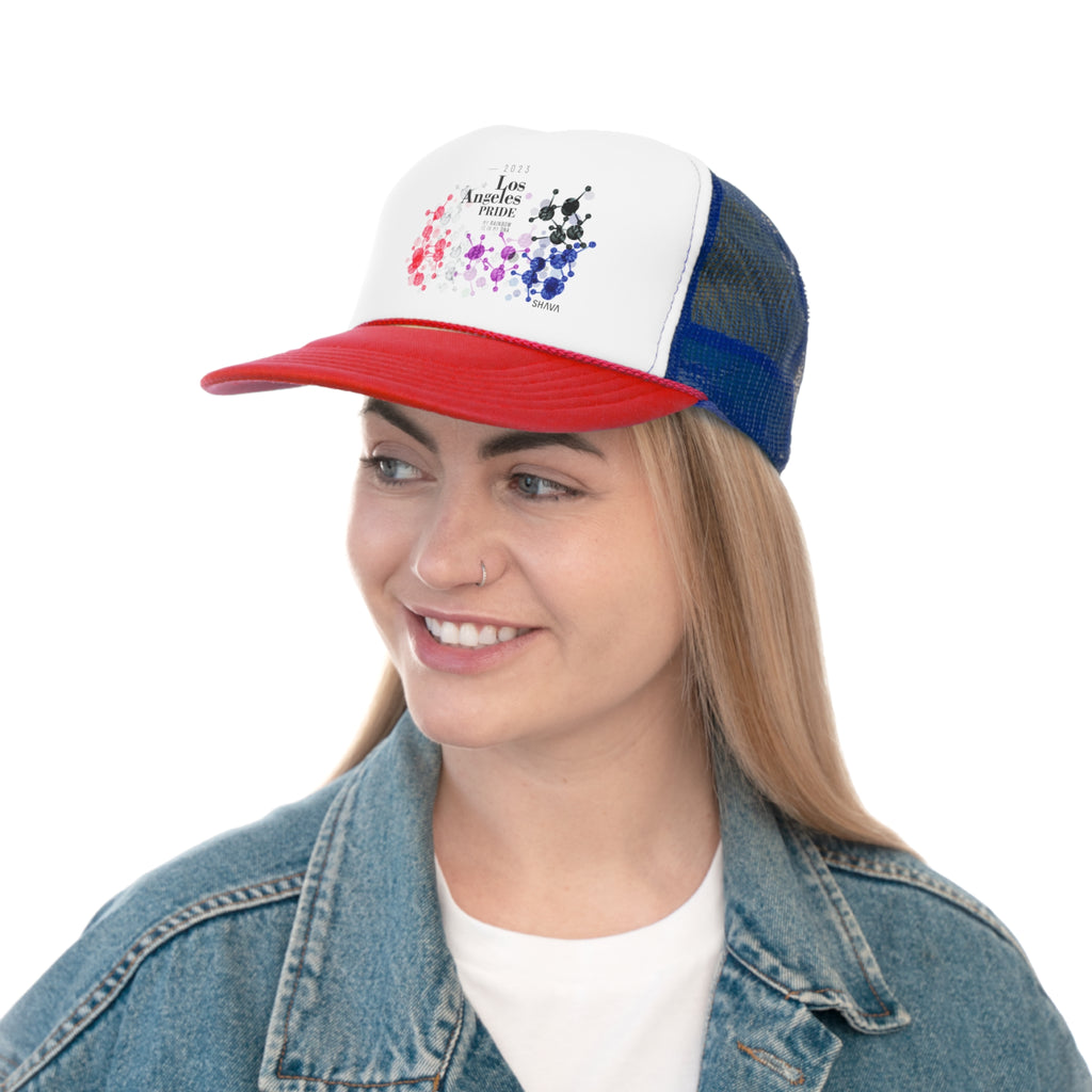 Genderfluid Flag Trucker Caps Los Angeles Pride - My Rainbow is In My DNA Printify