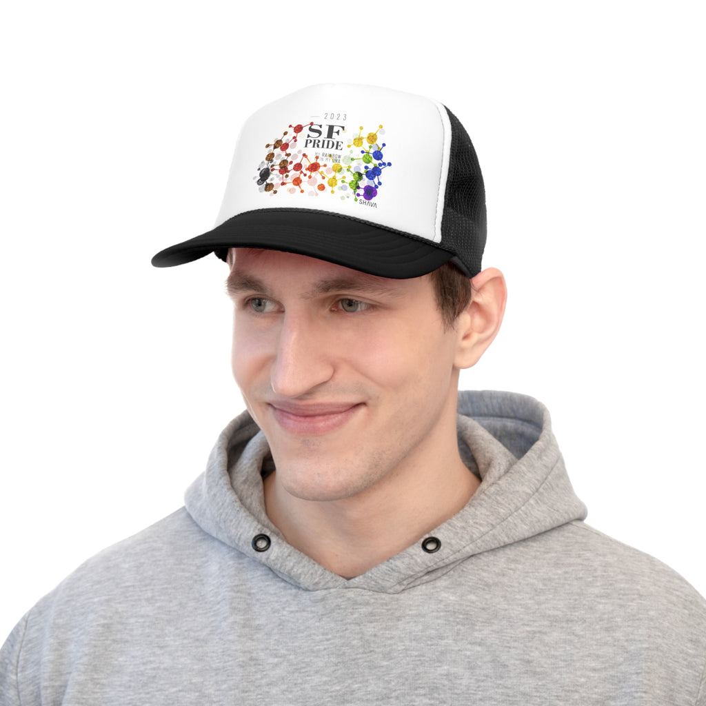 Philadelphia Flag Trucker Caps San Francisco Pride - My Rainbow is In My DNA Printify