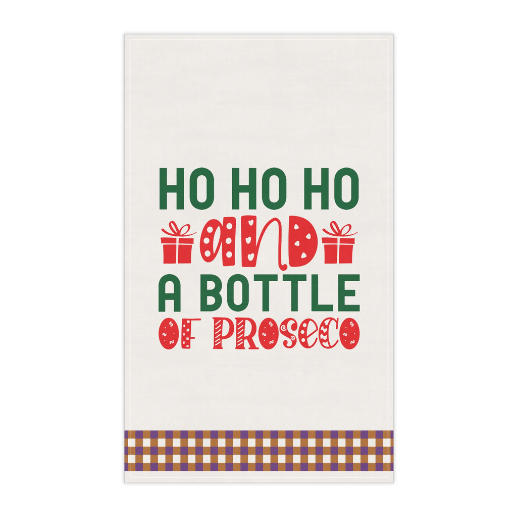 Christmas Kitchen Towel - Ho Ho Ho and a Bottle of Proseco Printify