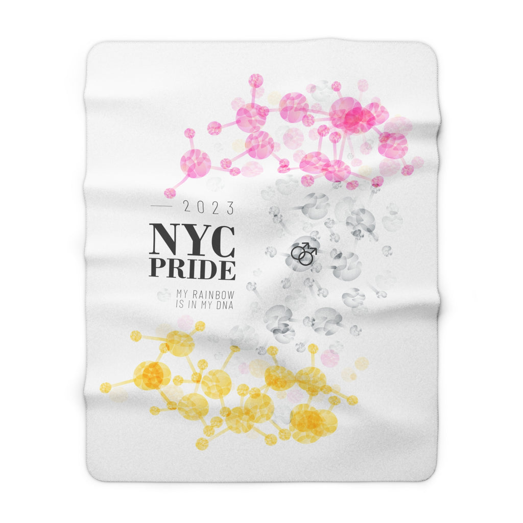 SHAVA CO Twink Flag 2023 Pride, New York City Sherpa Fleece Blanket - My Rainbow Is In My DNA Printify