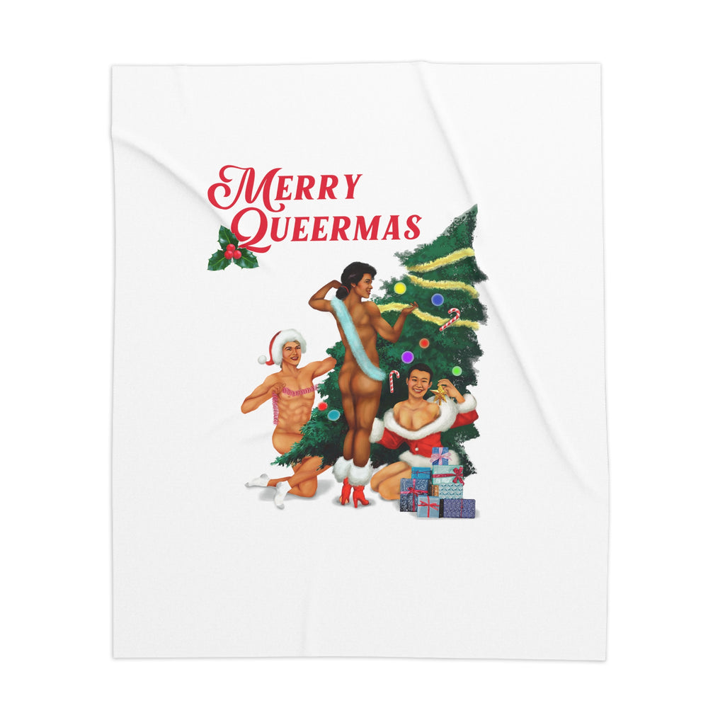 Christmas Lgbtq  Sherpa Blanket,Merry Queermas Printify