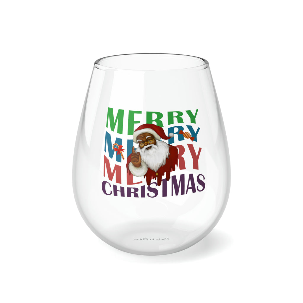 Christmas Stemless Wine Glass, Merry Christmas Printify