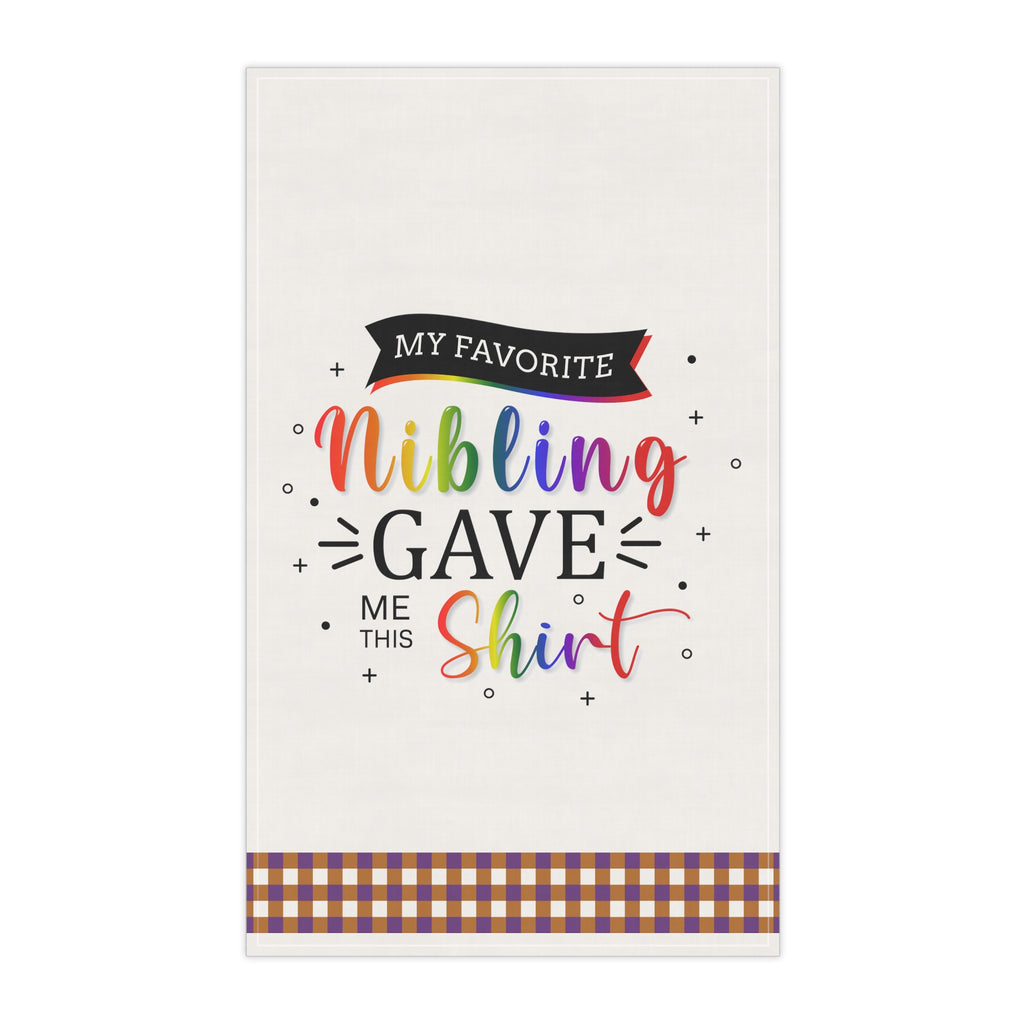 Christmas LGBTQ  Kitchen Towel - MY Favorite Nibling gave me this Shirt Printify