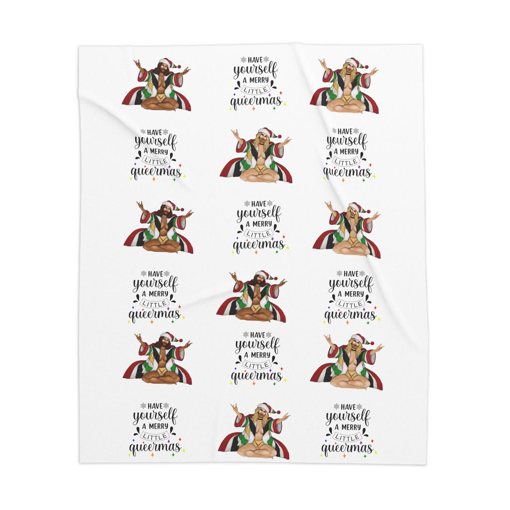 Christmas Lgbtq  Sherpa Blanket, Marry little Queermas Printify