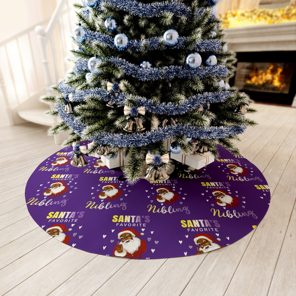 Christmas LGBTQ  Round Tree Skirt ,Nonbinary Santa's Favorite Nibling Printify