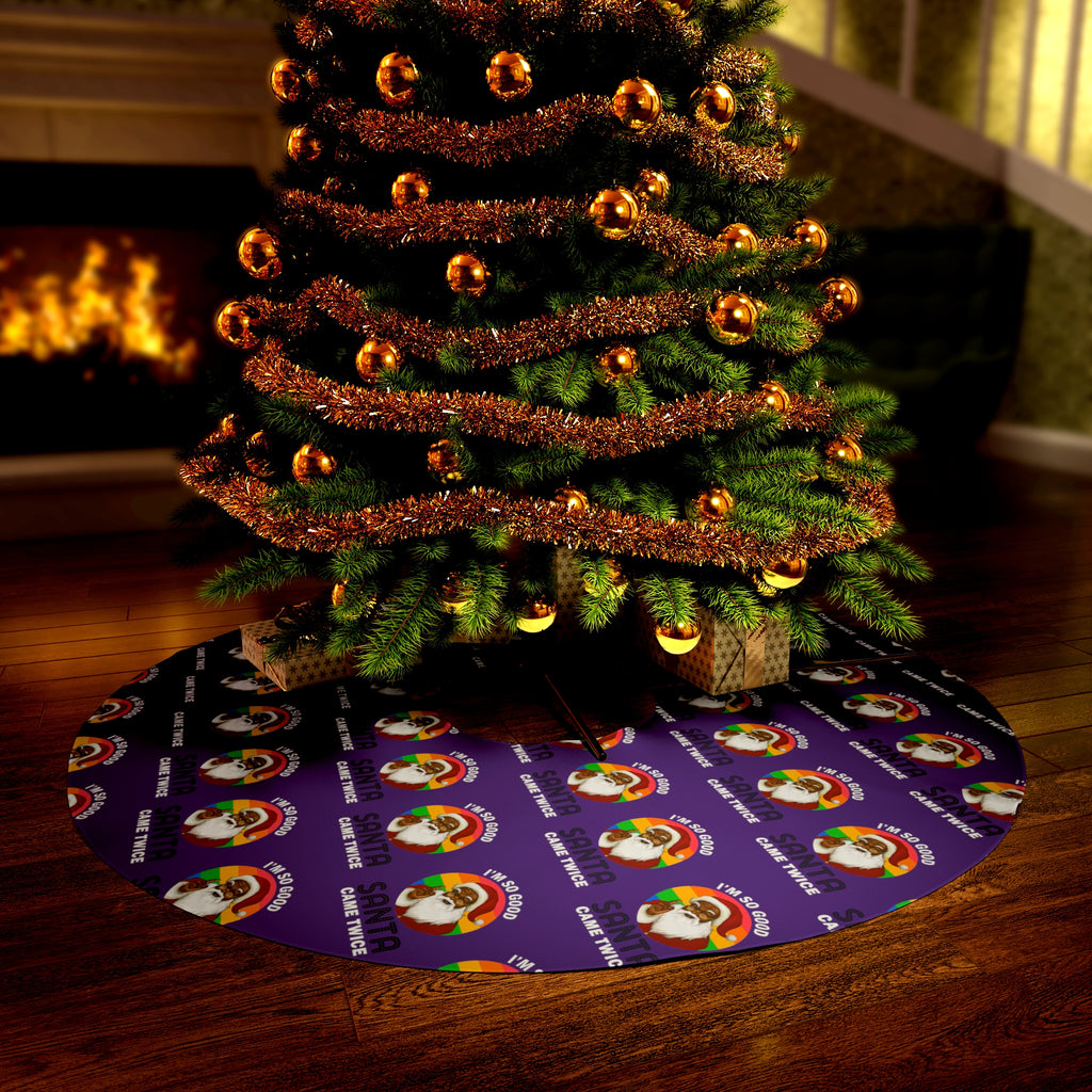 Christmas LGBTQ  Round Tree Skirt ,Game Twice Santa Printify