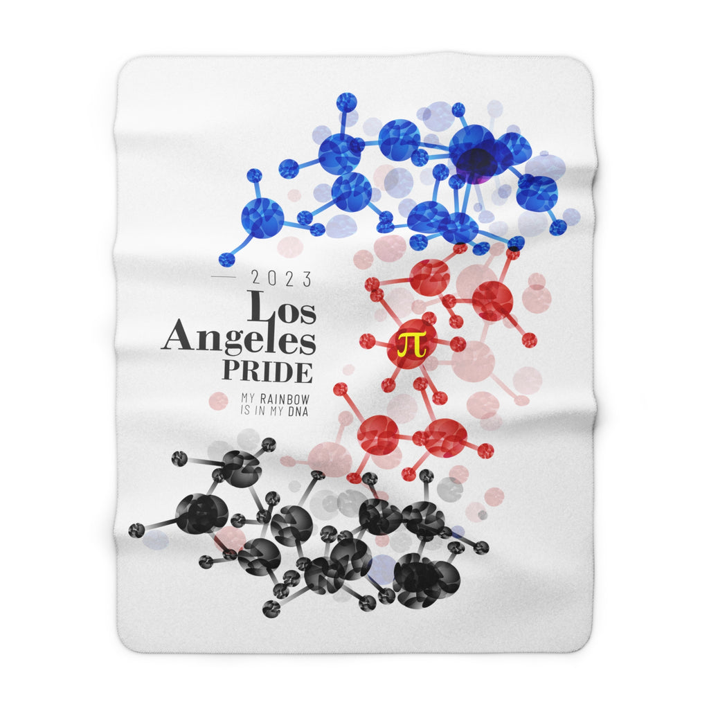 SHAVA CO Polyamory Flag 2023 Pride, Los Angeles Sherpa Fleece Blanket - My Rainbow Is In My DNA Printify