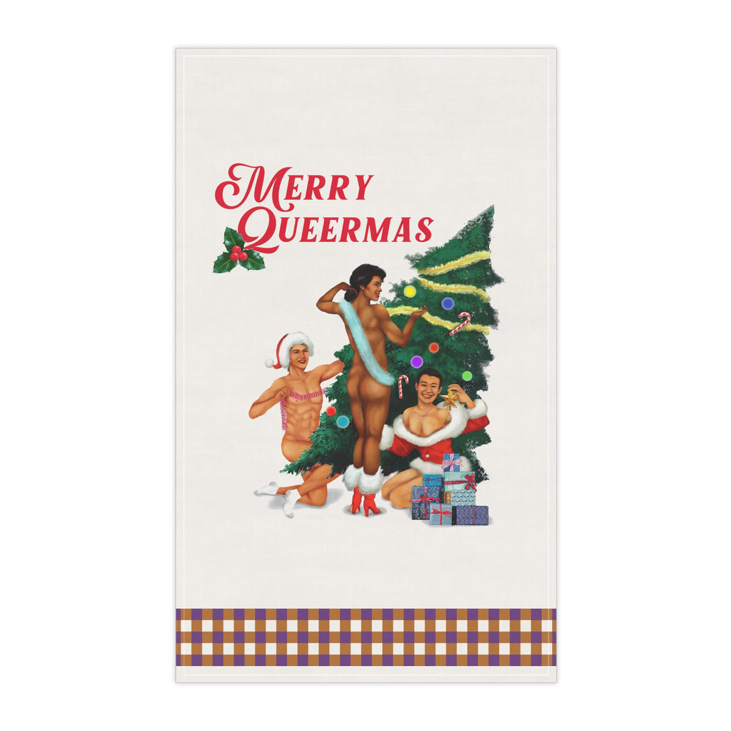 Christmas LGBTQ  Kitchen Towel -  Merry Queermas Printify