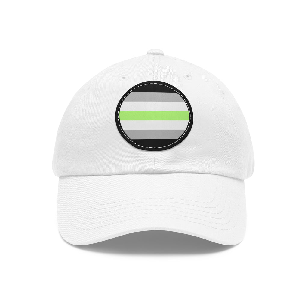 SHAVA CO Agender Flag Dad Hat with Leather Patch (Round) Printify