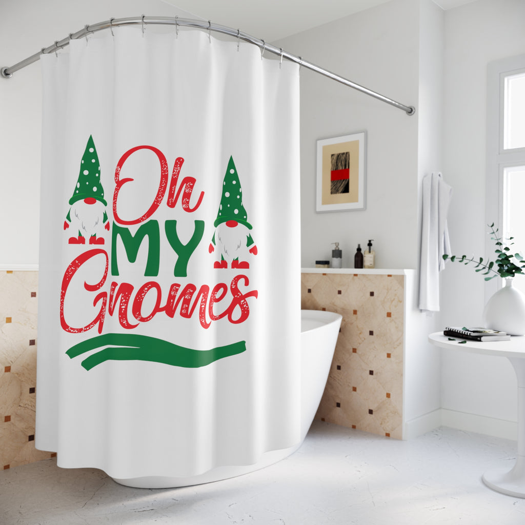 Christmas  Shower - Curtains - Oh my gnomes Printify