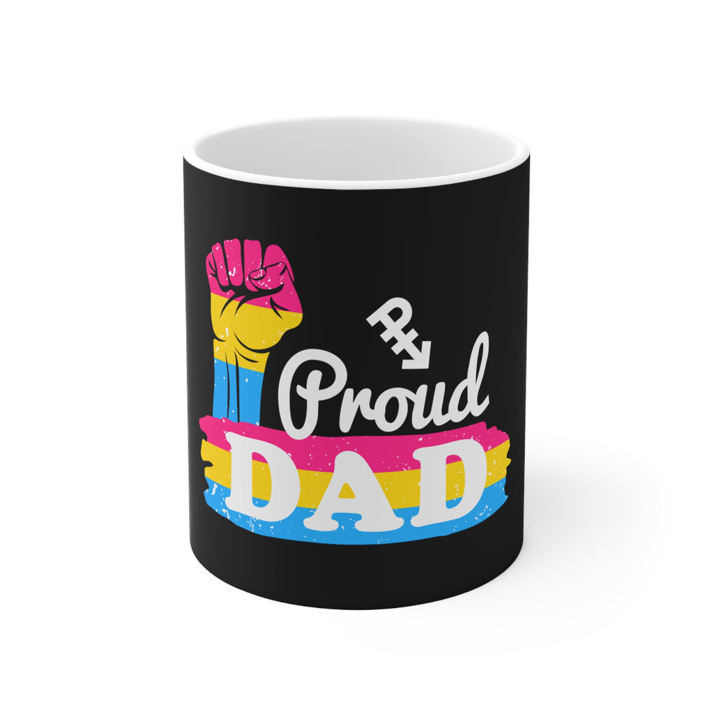 Pansexual Pride Flag Ceramic Mug - Proud Dad Printify