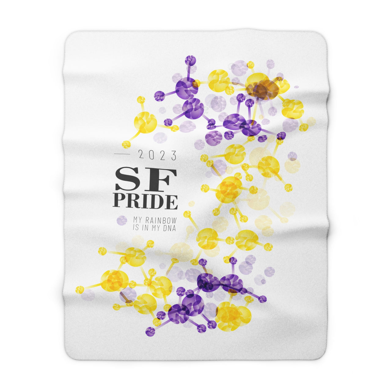 SHAVA CO Intersexual Flag 2023 Pride, San Francisco Sherpa Fleece Blanket - My Rainbow Is In My DNA Printify