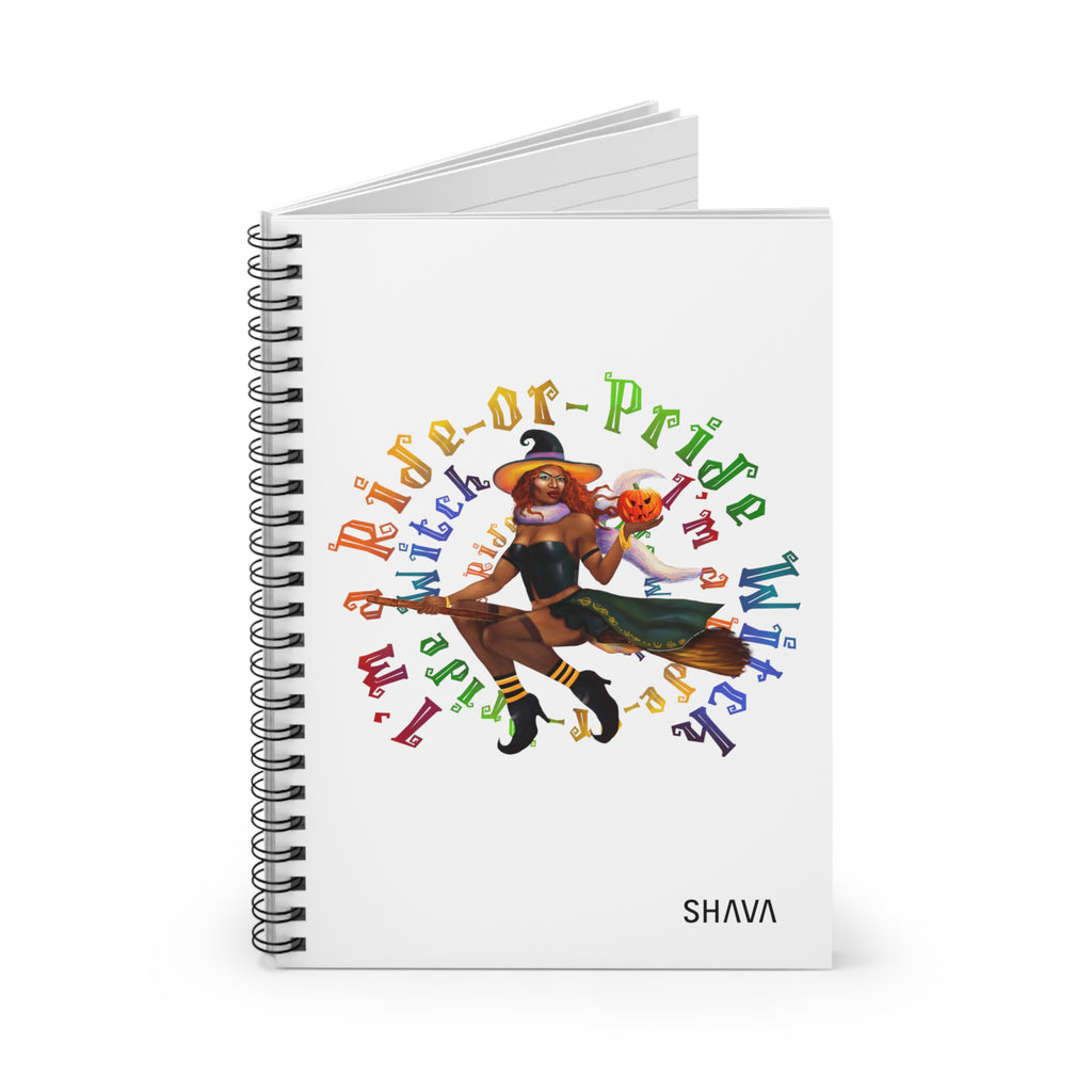 Halloween/ Spiral Notebook - Ruled Line/ I'm Ride or Pride - Black Printify