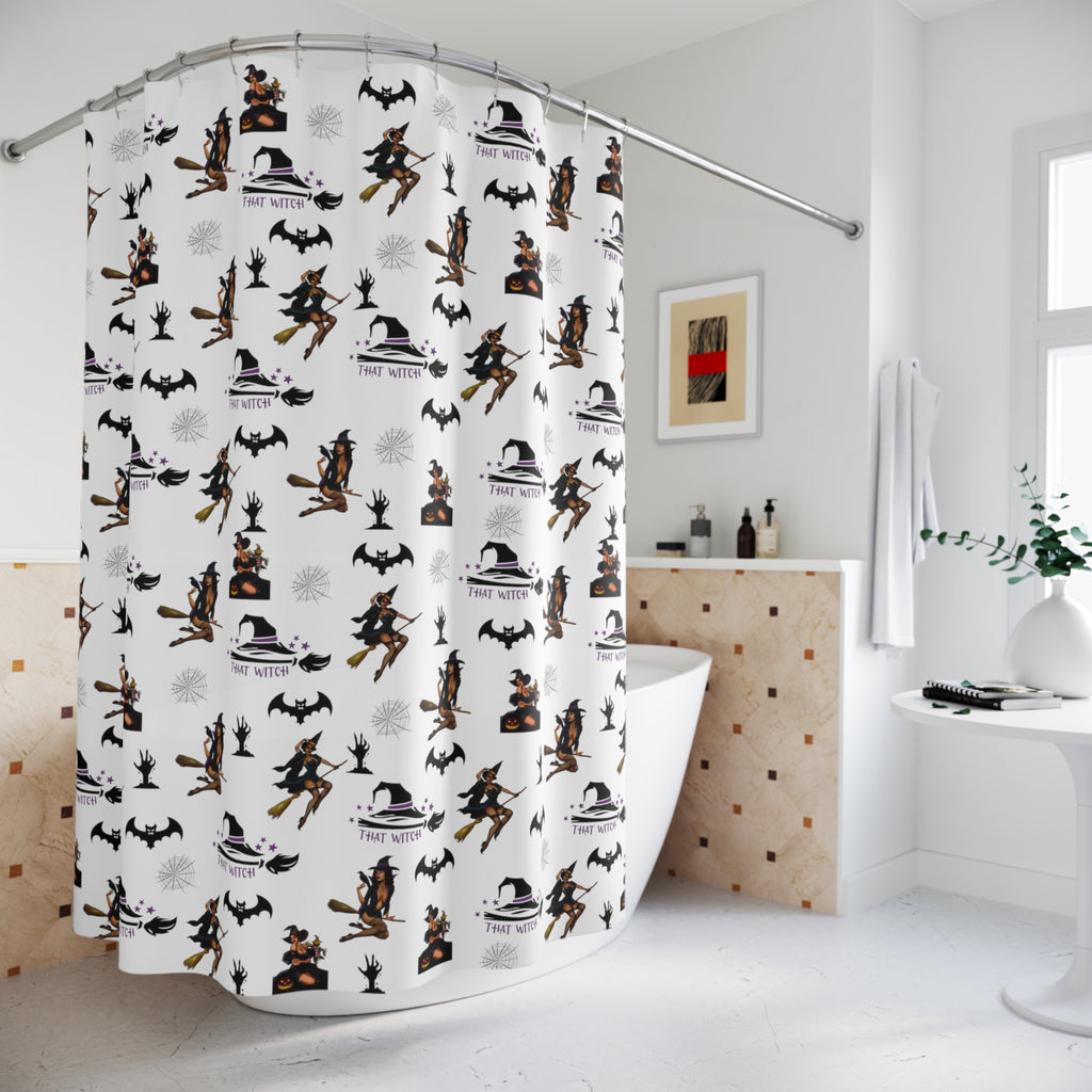 Halloween Polyester Shower Curtain - That Witch Pattern Printify