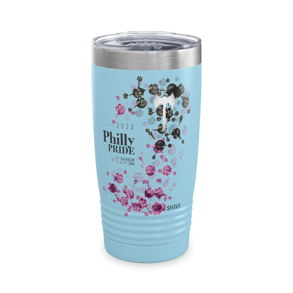 SHAVA CO Labrys Lesbian Flag 2023 Pride, Philly Ringneck Tumbler 20oz - My Rainbow Is In My DNA Printify