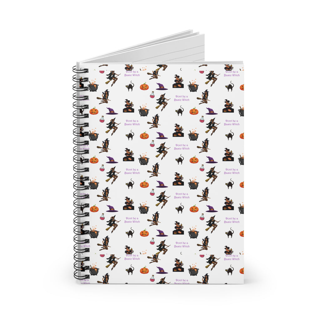 Halloween/ Spiral Notebook - Ruled Line/ Don't be a Basic Witch - Pattern Printify