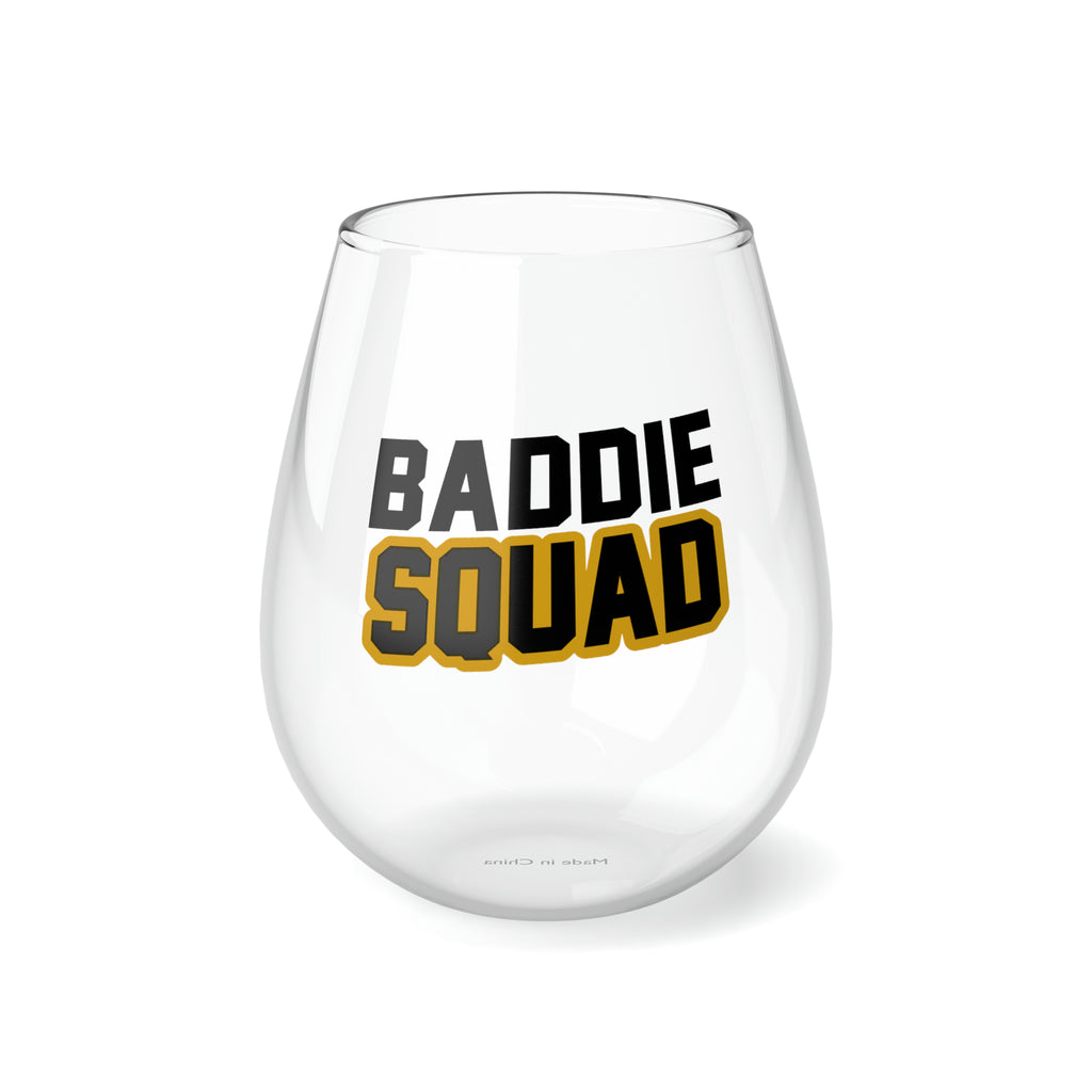 Christmas Stemless Wine Glass, Baddie Squad Printify