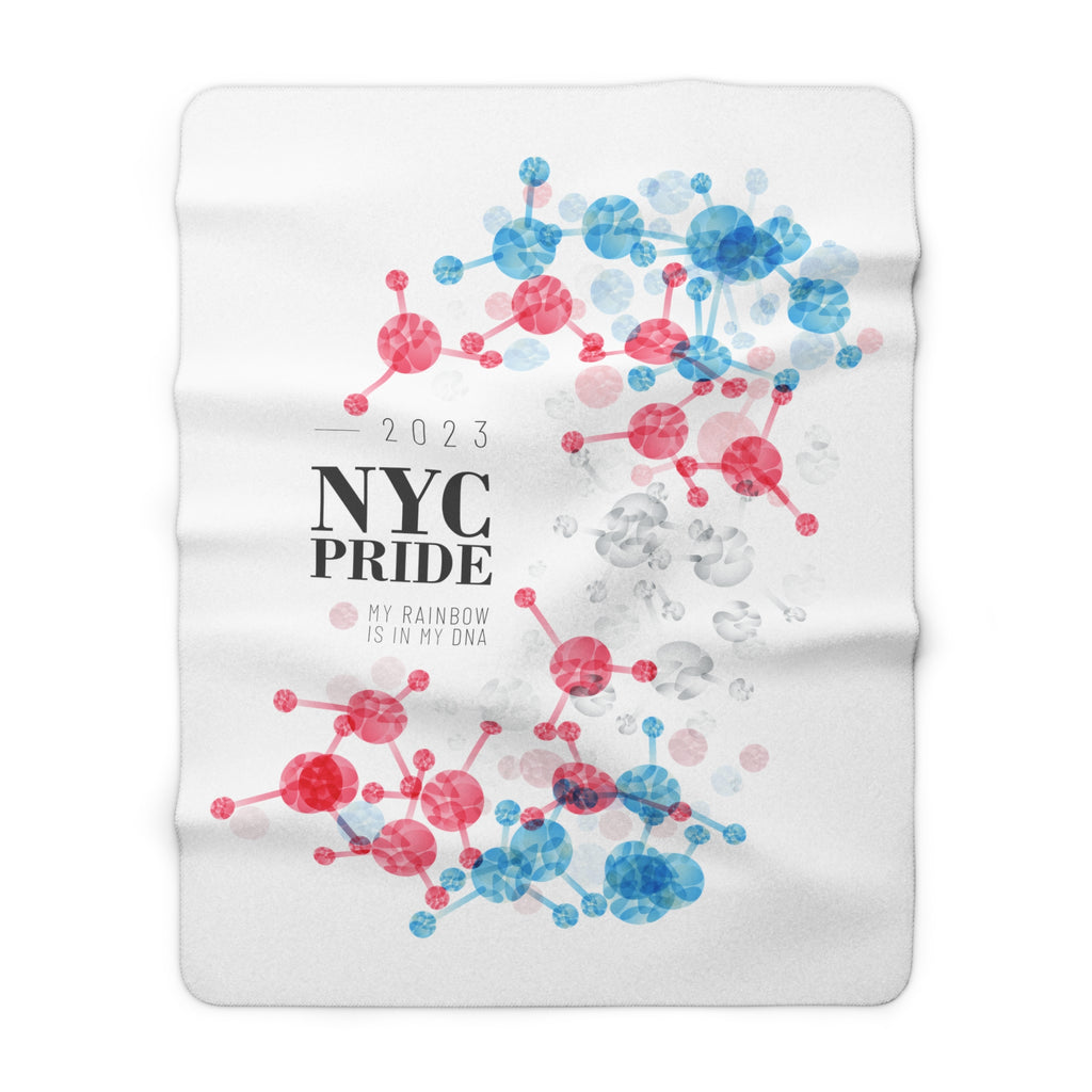 SHAVA CO Transgender Flag 2023 Pride, New York City Sherpa Fleece Blanket - My Rainbow Is In My DNA Printify