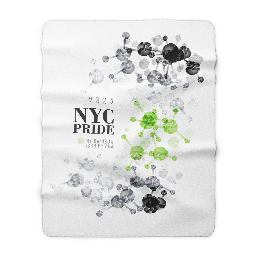 SHAVA CO Agender Flag 2023 Pride, New York City Sherpa Fleece Blanket - My Rainbow Is In My DNA Printify