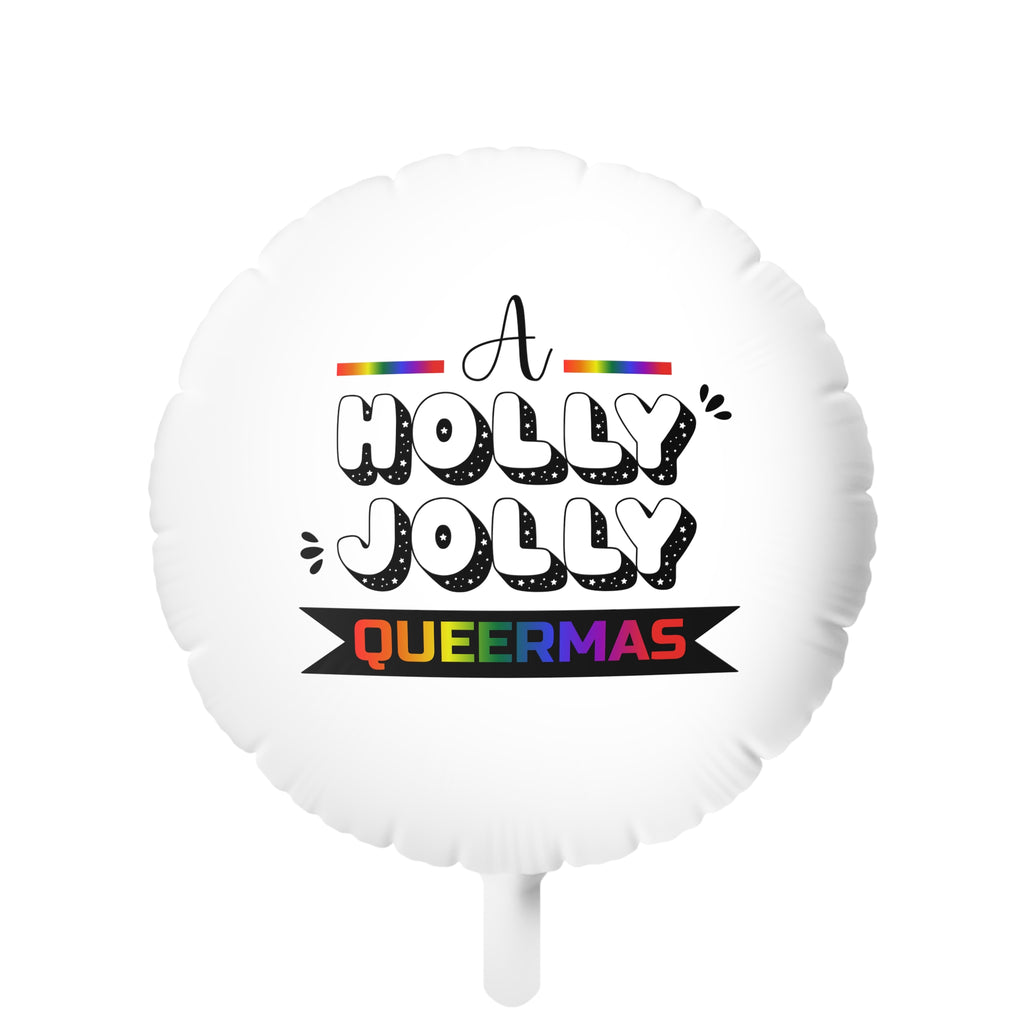 Christmas LGBTQ Mylar Helium Balloon , Holly Jolly Queermas Printify