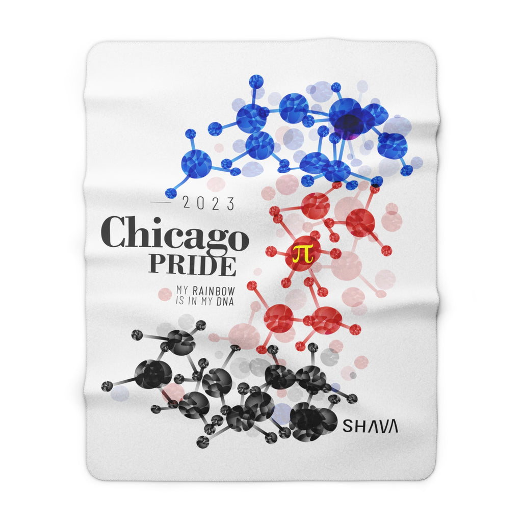 SHAVA CO Polyamory Flag 2023 Pride, Chicago Sherpa Fleece Blanket - My Rainbow Is In My DNA Printify