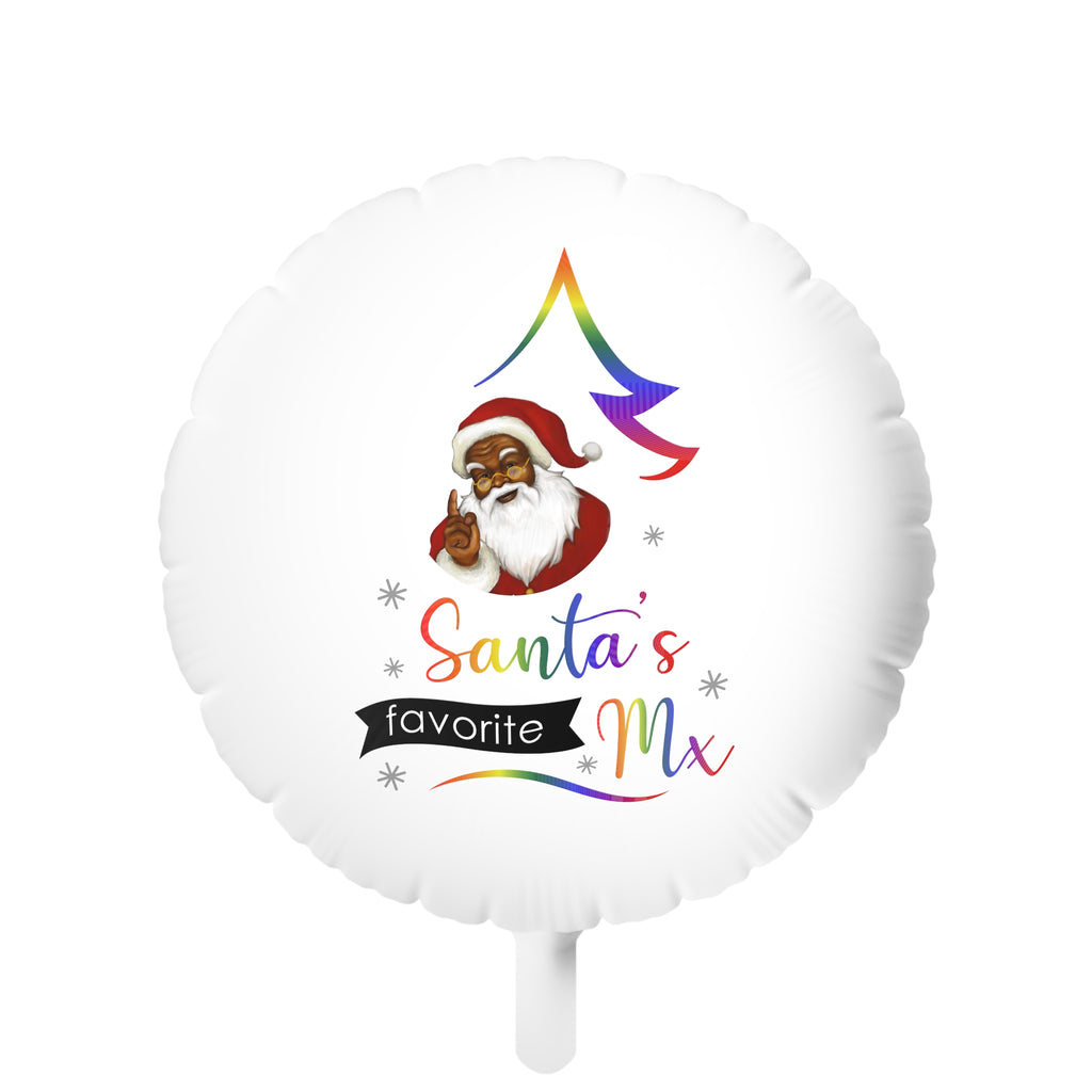 Christmas LGBTQ Mylar Helium Balloon , SANTA’S FAVORITE Mx Printify