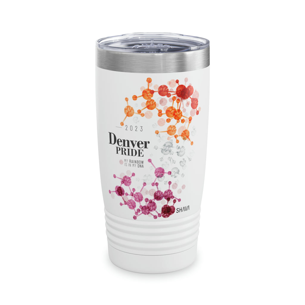 SHAVA CO Lesbian Flag 2023 Pride, Denver Ringneck Tumbler 20oz - My Rainbow Is In My DNA Printify