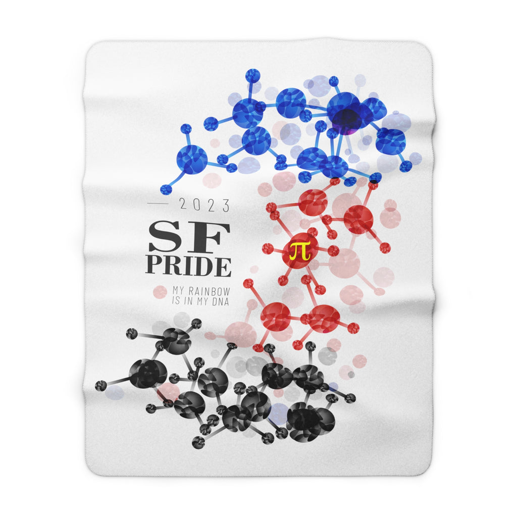 SHAVA CO Polyamory Flag 2023 Pride, San Francisco Sherpa Fleece Blanket - My Rainbow Is In My DNA Printify