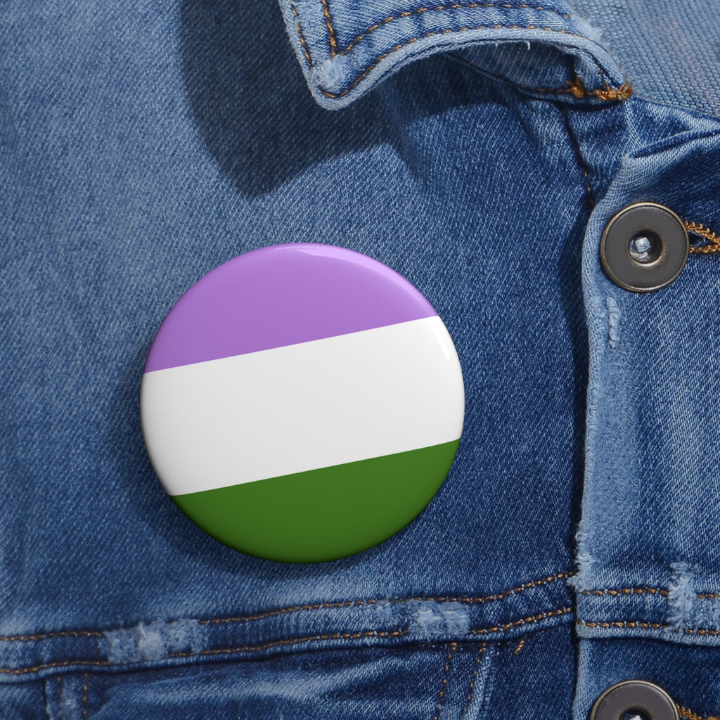 Genderqueer Pride Flag Custom Pin Buttons Printify