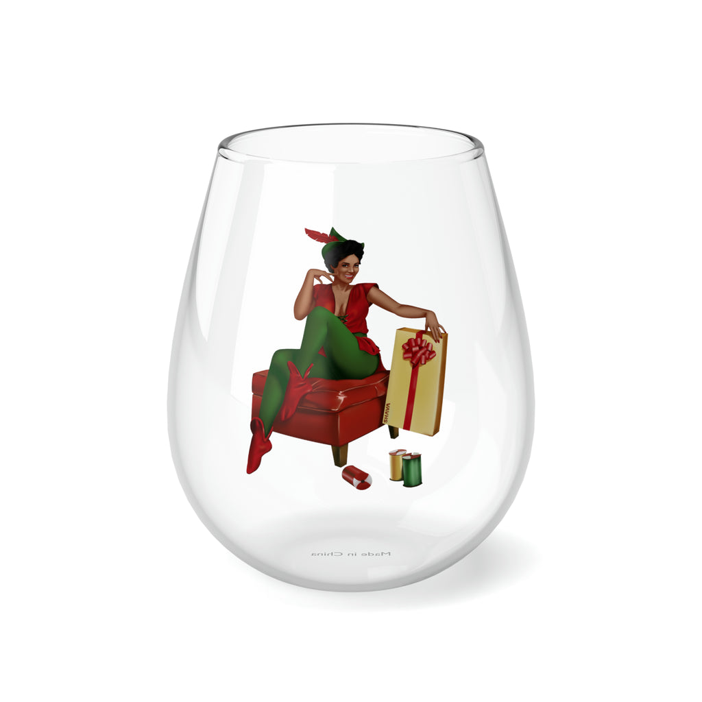 Christmas Stemless Wine Glass, Santa Helper Printify