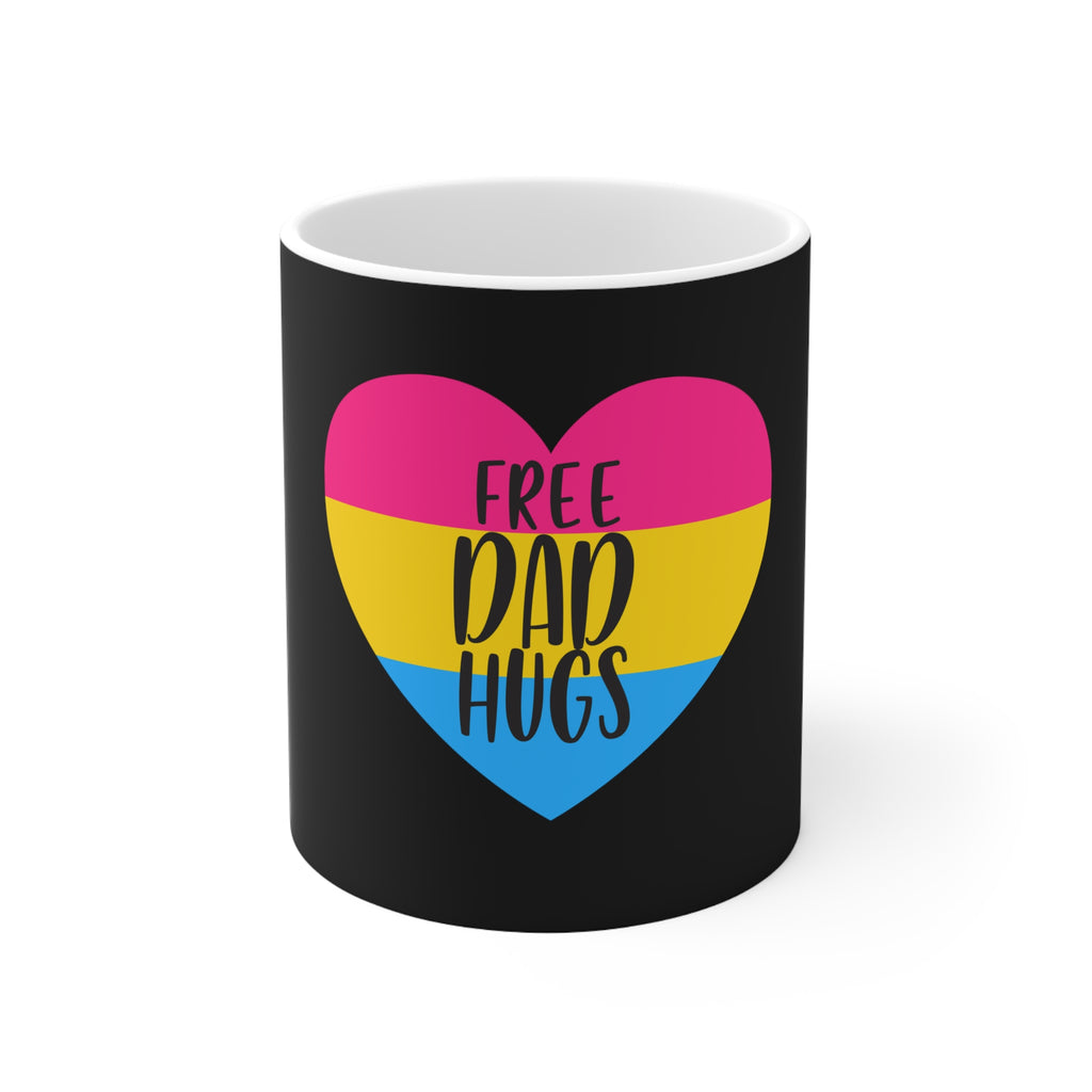 Pansexual Pride Flag Ceramic Mug - Free Dad Hugs Printify