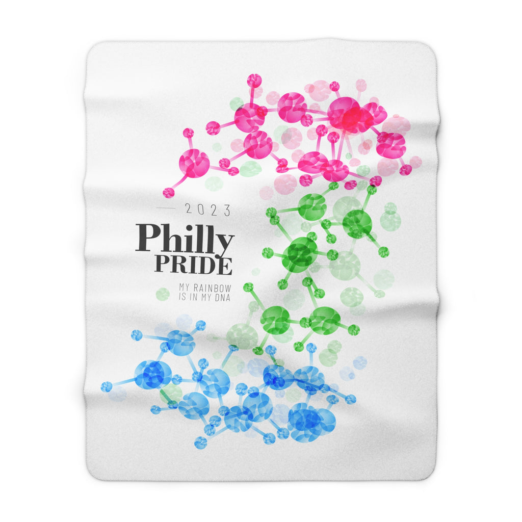 SHAVA CO Polysexual Flag 2023 Pride, Philly Sherpa Fleece Blanket - My Rainbow Is In My DNA Printify