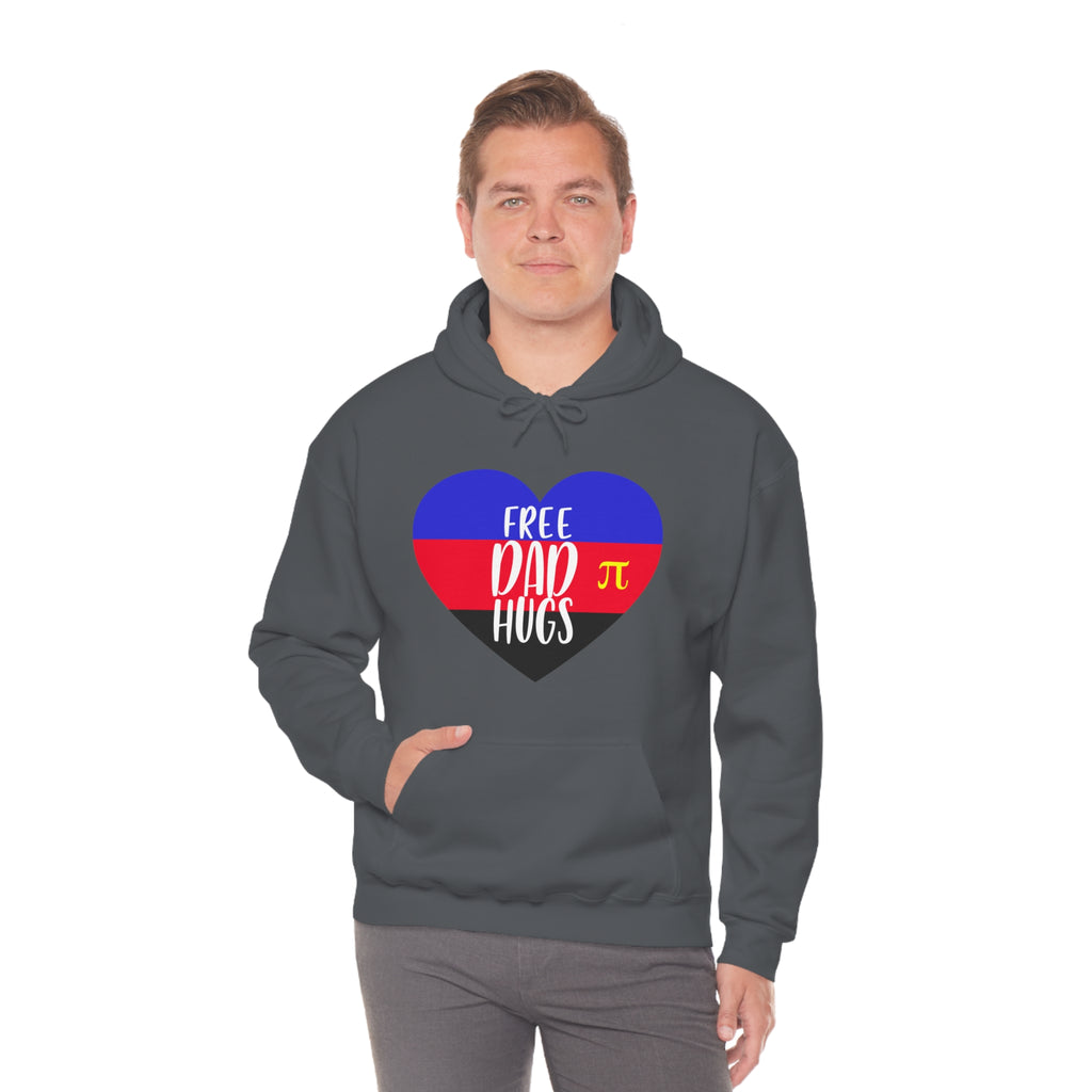 SHAVA CO Polyamory Flag, Unisex Heavy Blend™ Hooded Sweatshirt - Free Dad Hugs Printify