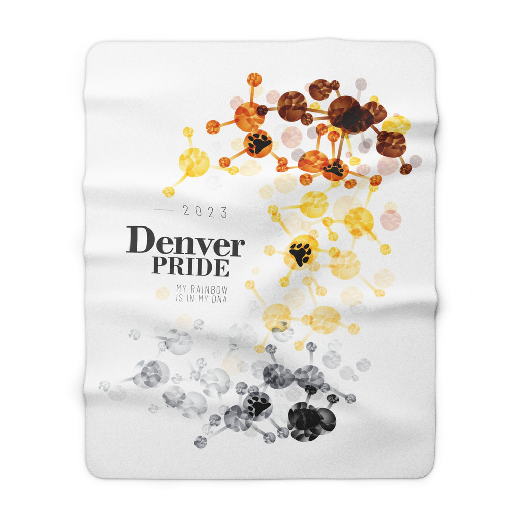 SHAVA CO Bear Flag 2023 Pride, Denver Sherpa Fleece Blanket - My Rainbow Is In My DNA Printify