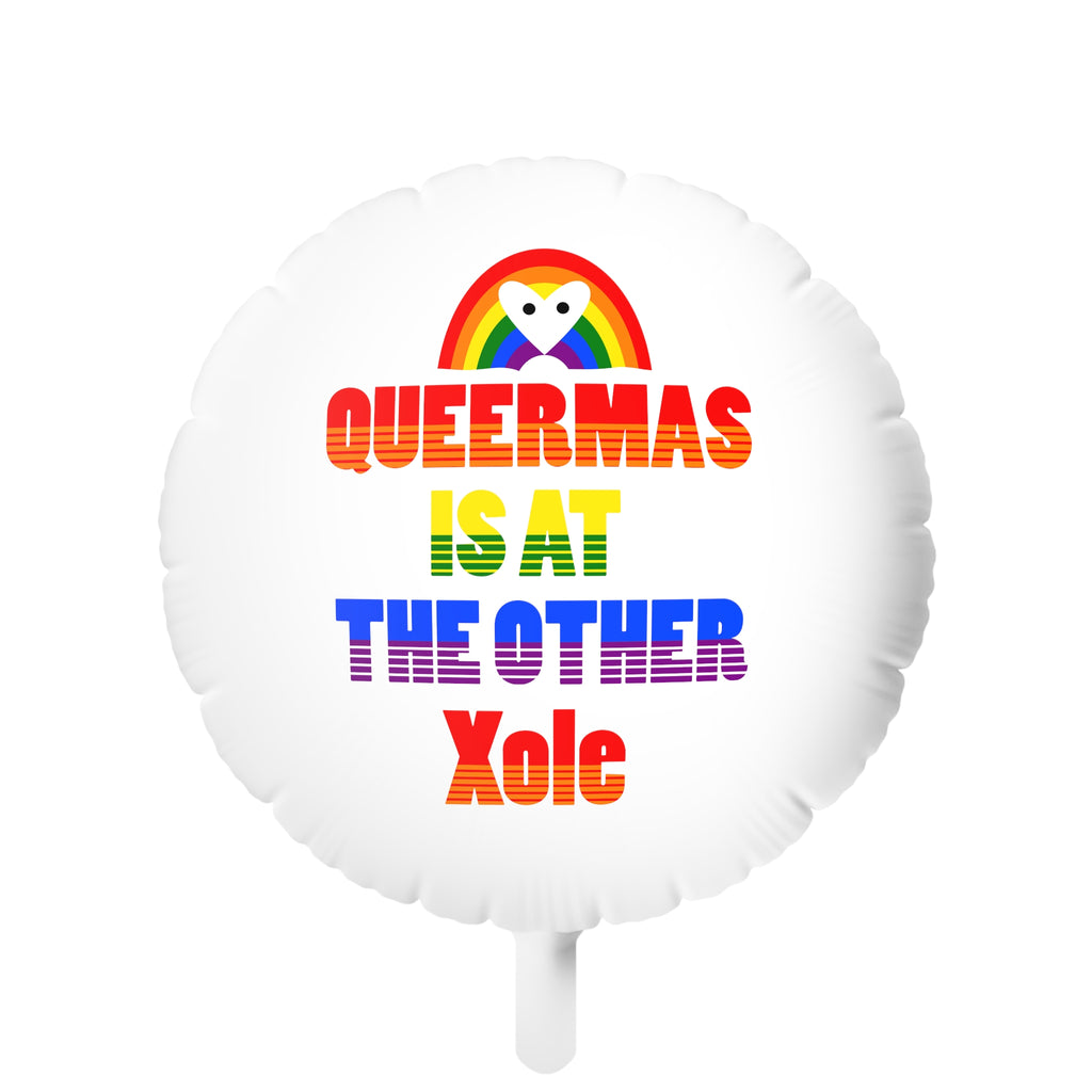 Christmas LGBTQ Mylar Helium Balloon , Xole Queermas Printify