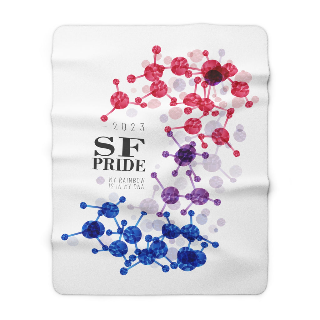 SHAVA CO Bisexual Flag 2023 Pride, San Francisco Sherpa Fleece Blanket - My Rainbow Is In My DNA Printify