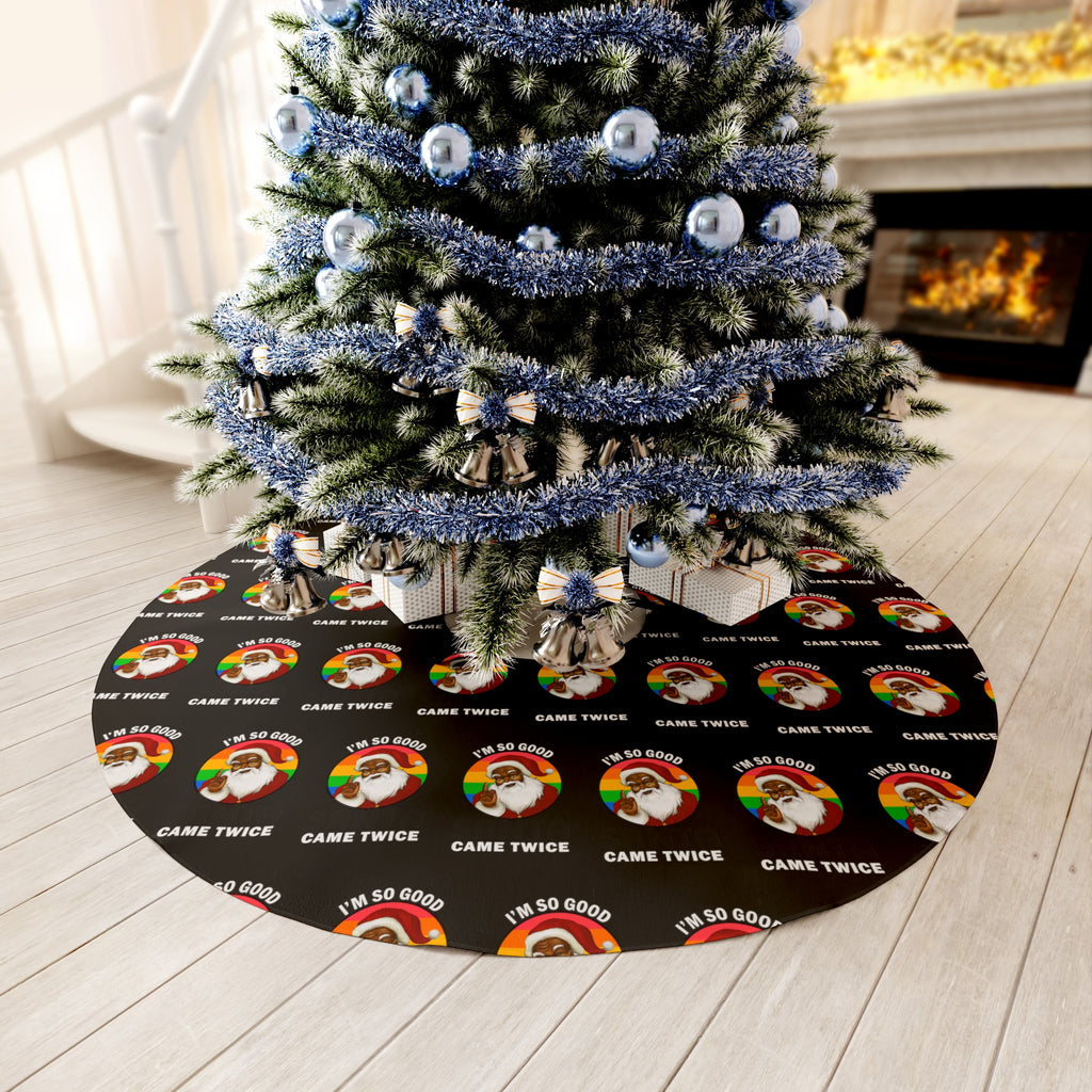 Christmas LGBTQ  Round Tree Skirt ,Game Twice Santa Printify