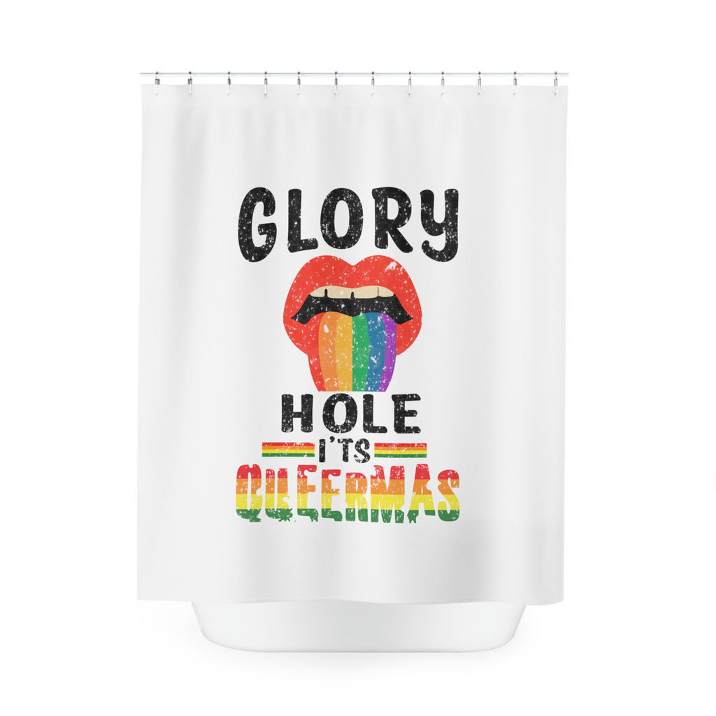 Christmas LGBTQ Shower - Curtains -  Glory  Hole Printify